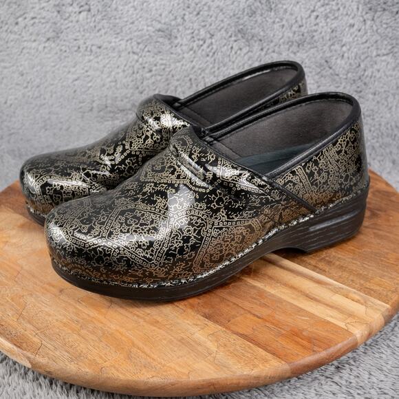 Dansko Women's Professional Metallic Floral Clog Size 40 Nursing US 9.5-10 - Picture 3 of 7